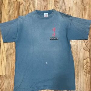 Vintage 1995 Chinatown, Honolulu Tee in Blue and Red with Chinese dragon